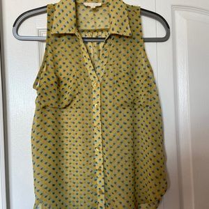Lush yellow pattern blouse